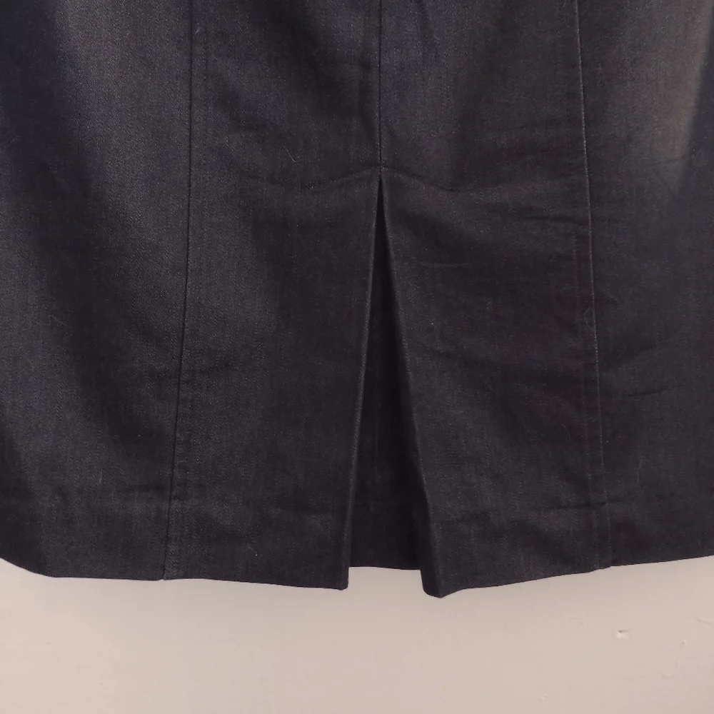 Worthington Dark Chambray Pencil Midi Skirt w/ Buckle Detail Size 6